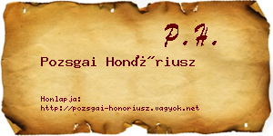 Pozsgai Honóriusz névjegykártya